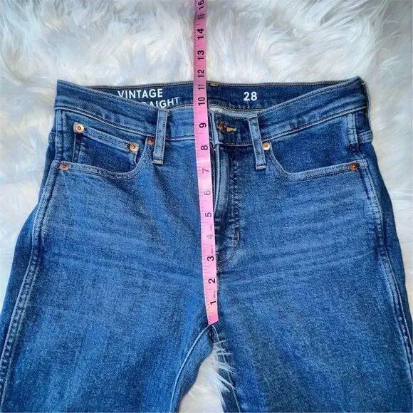 J.Crew Women's Vintage Slim Straight Blue Jeans Size 28 Re-Imagined Denim - Picture 11 of 11